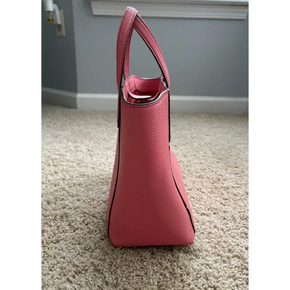 Kate Spade Bridge Place Francisca Tote Pink Flamingo Pebbled Leather Bow Accent